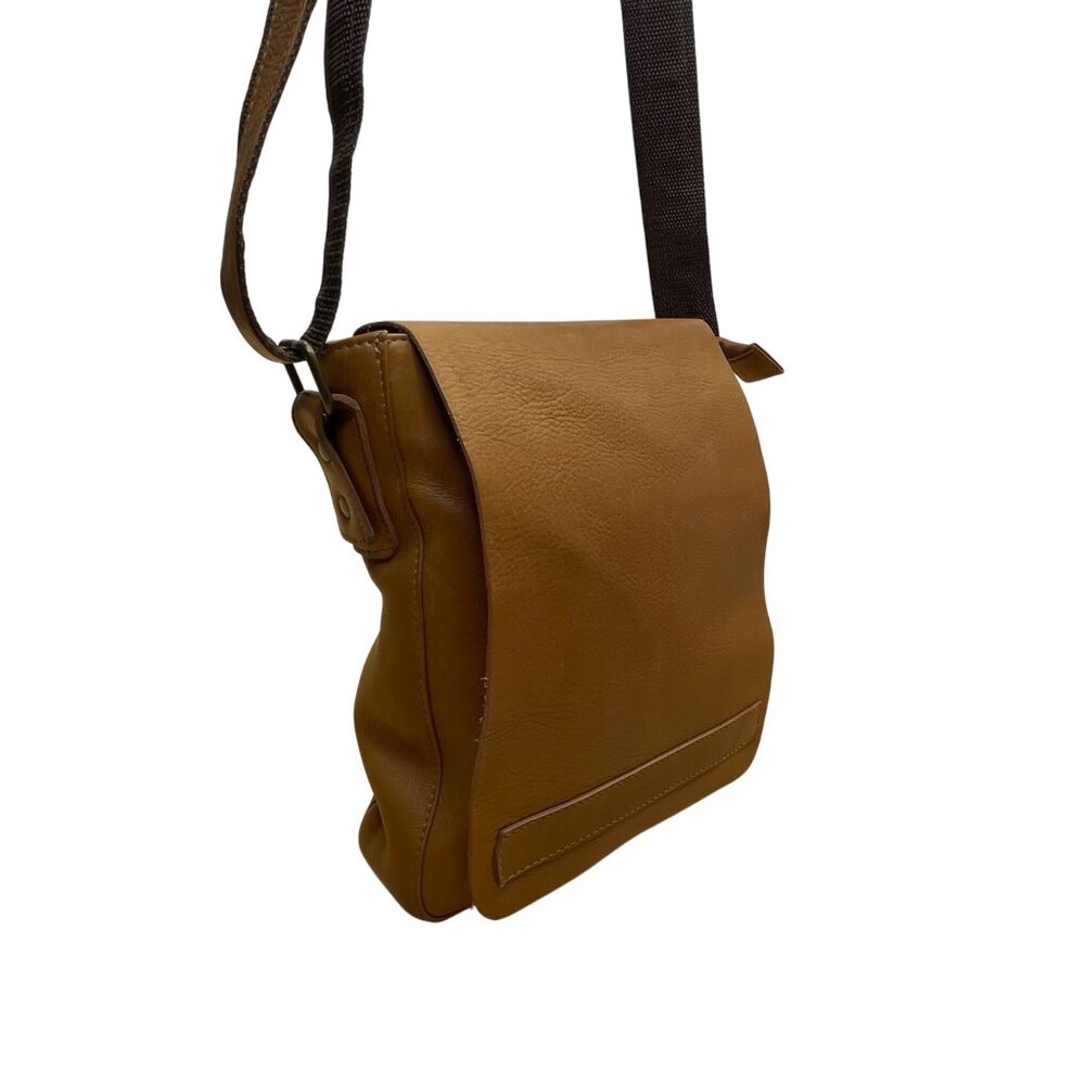 Latico Unisex Brown Leather Adjustable Strap Spacious Interior Crossbody Bag - Picture 4 of 11